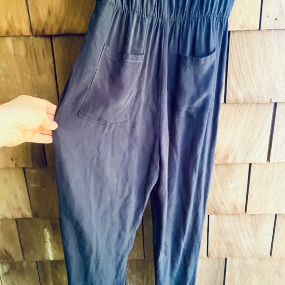 Zara Basic Navy Blue Wrap Jumpsuit Crossover Sleeveless Size XS - Picture 12 of 13